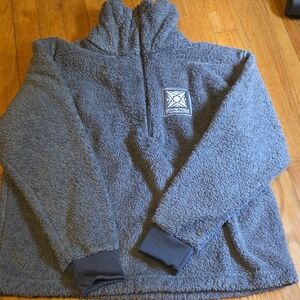 Gray Sherpa Fleece Pullover Sweater